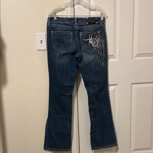 Women's Harley Davidson Blue Jeans with Embroidered Detail
